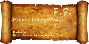 Pitsch Filoména névjegykártya